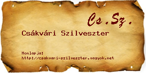 Csákvári Szilveszter névjegykártya