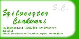 szilveszter csakvari business card