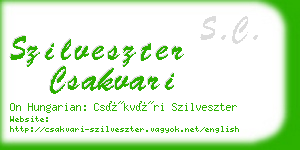 szilveszter csakvari business card